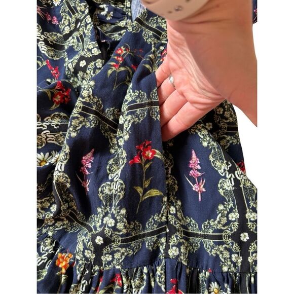 Agua Bendita x Target Floral Tile Print Mini Dress size L Navy Green - Picture 10 of 11